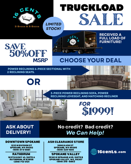 16 Cents, 3 Shoes & 5 Socks | Spokane Discount Furniture Store